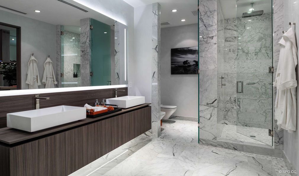 Relaxing Luxurious Master Baths in Brickell Flatiron, Luxury Condos in Miami, Florida 33130