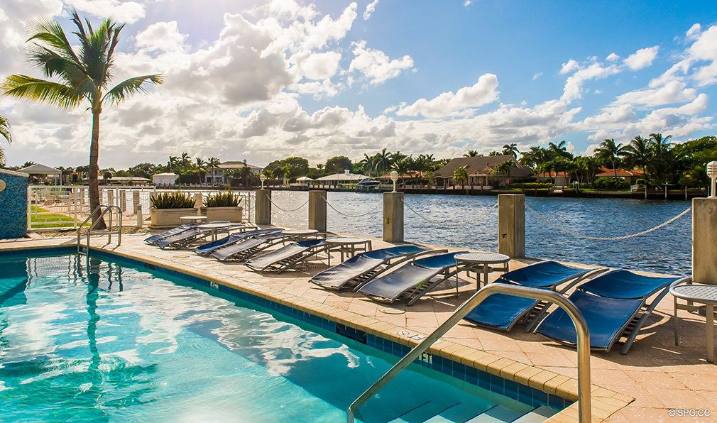 Intracoastal Pool Deck at La Rive, Luxury Waterfront Condos in Fort Lauderdale, Florida 33304