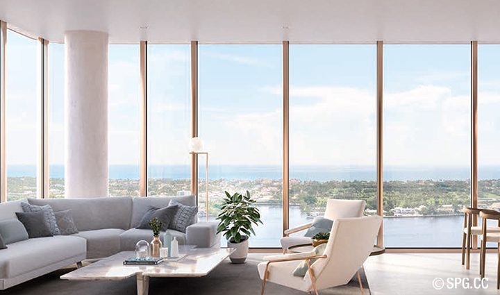 Living Room La Clara, Luxury Waterfront Condominiums Located palm Beach