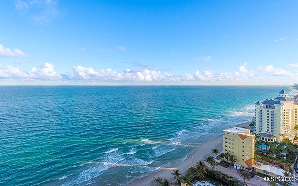 Fantastic Southern Ocean Views from Residence 22a, Tower II at The Palms, Luxury Oceanfront Condos. 2110 North Ocean Blvd. Fort Lauderdale, Florida 33305
