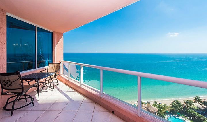 Large Oceanside Terrace for Residence 20E, Tower 2 at The Palms, Luxury Oceanfront Condominiums Fort Lauderdale, Florida 33305