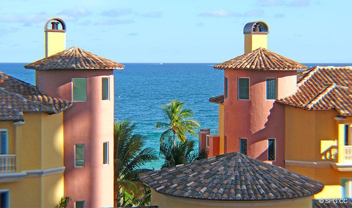 View of Ocean at Luxury Oceanfront Residence 7F, Tower II, The Palms Condominiums, 2110 North Ocean Boulevard, Fort Lauderdale Beach, Florida 33305, Luxury Seaside Condos
