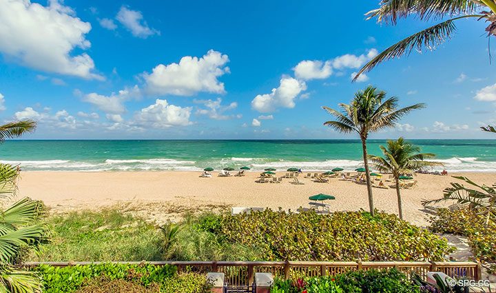Unobstructed Beach Views from Oceanfront Villa 7 at The Palms, Luxury Oceanfront Condominiums Fort Lauderdale, Florida 33305
