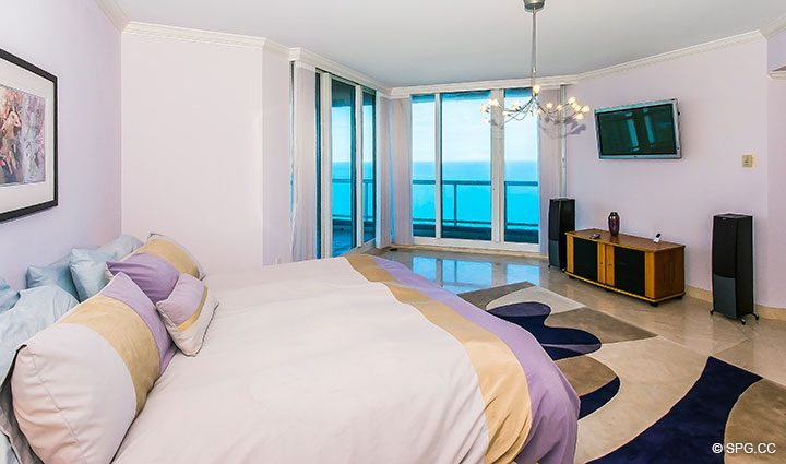 Spacious Master Bedroom in Residence 22B, Tower II at The Palms, Luxury Oceanfront Condominiums Fort Lauderdale, Florida 33305