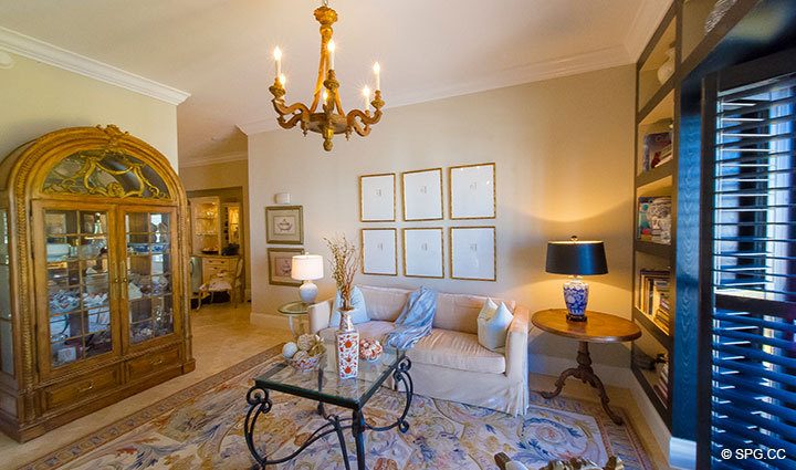 Family Room at Luxury Oceanfront Residence 248, The Oceanage Condominiums, 1650 South Ocean Lane, Fort Lauderdale, Florida 33316