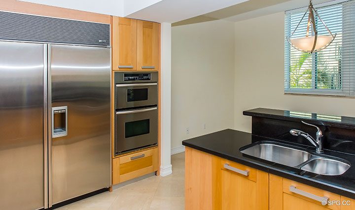 Kitchen and Breakfast Area in Residence 204 at The Landings at Las Olas, Luxury Waterfront Condominiums Fort Lauderdale, Florida 33305