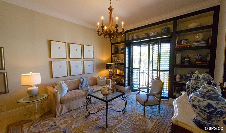 Family Room at Luxury Oceanfront Residence 248, The Oceanage Condominiums, 1650 South Ocean Lane, Fort Lauderdale, Florida 33316