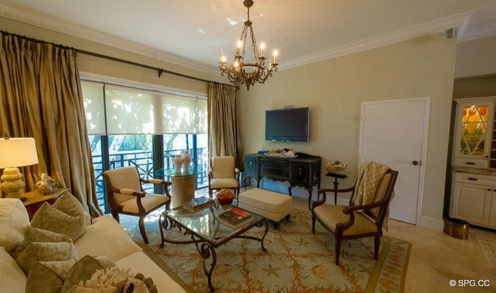 Living Room at Luxury Oceanfront Residence 248, The Oceanage Condominiums, 1650 South Ocean Lane, Fort Lauderdale, Florida 33316