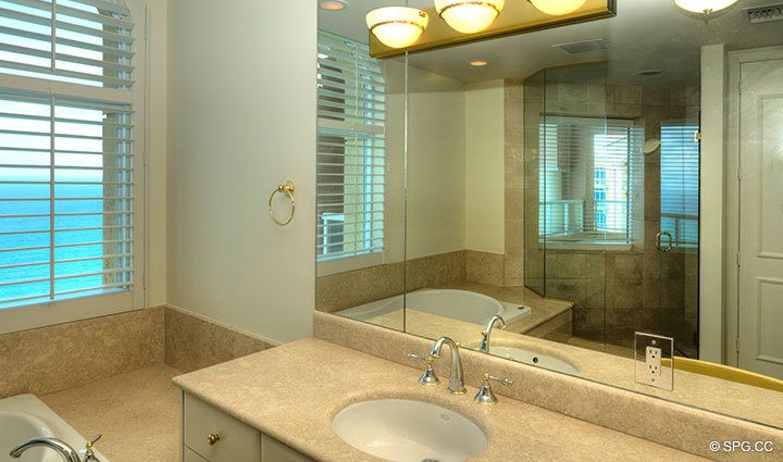Master Bath at Luxury Oceanfront Residence 31A, Tower I, The Palms Condominiums, 2100 North Ocean Boulevard, Fort Lauderdale, Florida 33305, Luxury Seaside Condos 