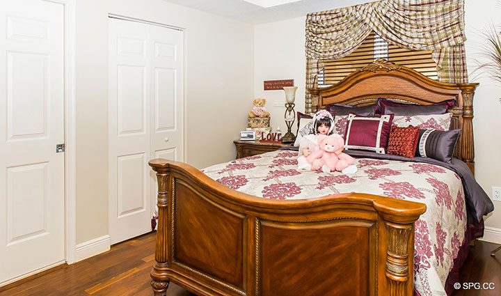 Guest Bedroom inside Residence 105 at La Cascade, Luxury Waterfront Condominiums in Fort Lauderdale, Florida 33304.