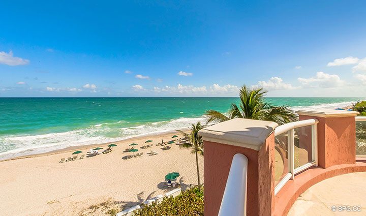 Sprawling Beach Views from Oceanfront Villa 7 at The Palms, Luxury Oceanfront Condominiums Fort Lauderdale, Florida 33305