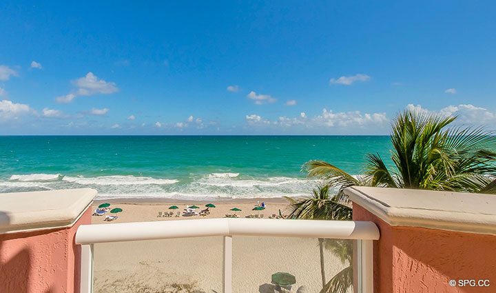 Atlantic Ocean Views from Oceanfront Villa 7 at The Palms, Luxury Oceanfront Condominiums Fort Lauderdale, Florida 33305