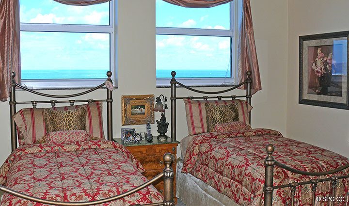 Bedroom at Luxury Oceanfront Residence 11B, Tower II, The Palms Condominium, 2110 North Ocean Boulevard,  Fort Lauderdale, Florida 33305, Luxury Seaside Condos