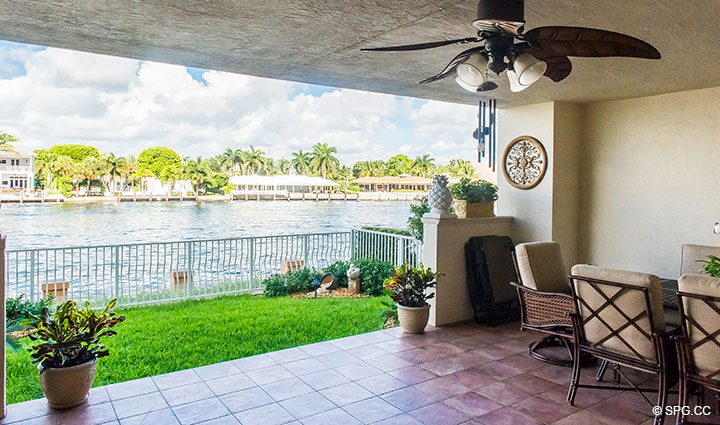 Terrace Views from Residence 105 at La Cascade, Luxury Waterfront Condominiums in Fort Lauderdale, Florida 33304.