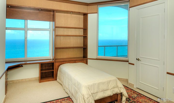 Bedroom 4 at Luxury Oceanfront Residence 31A, Tower I, The Palms Condominiums, 2100 North Ocean Boulevard, Fort Lauderdale, Florida 33305, Luxury Seaside Condos 