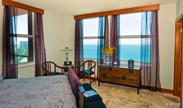 Guest Bedroom at Luxury Oceanfront Residence 23B, Tower II,The Palms Condominium, 2100 North Ocean Boulevard, Fort Lauderdale, Florida 33305, Luxury Waterfront Condos