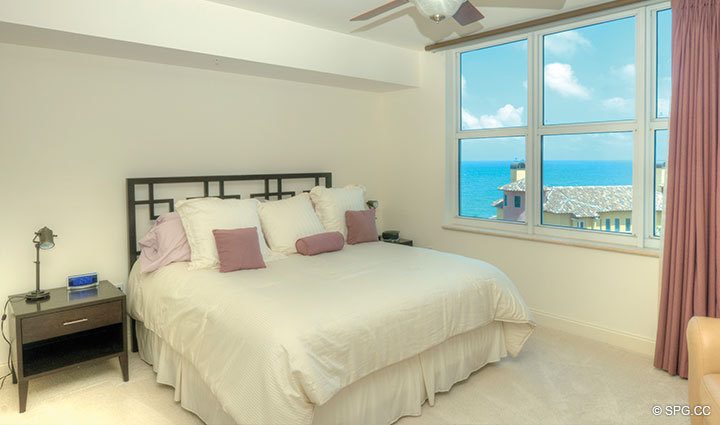 Master Bedroom at Luxury Oceanfront Residence 8F, Tower II, The Palms Condominiums, 2110 North Ocean Boulevard, Fort Lauderdale Beach, Florida 33305, Luxury Seaside Condos