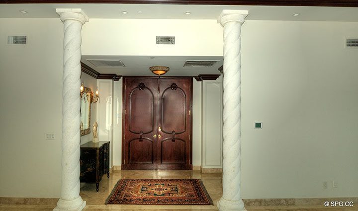 Foyer at Luxury Oceanfront Residence 31A, Tower I, The Palms Condominiums, 2100 North Ocean Boulevard, Fort Lauderdale, Florida 33305, Luxury Seaside Condos 