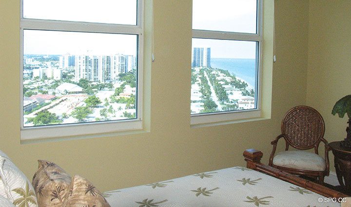 View from Bedroom at Luxury Oceanfront Residence 20D, Tower II, The Palms Condominium, 2110 North Ocean Boulevard, Fort Lauderdale Beach, Florida 33305, Luxury Seaside Condos