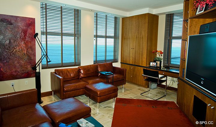 Den/Guest Bedroom at Luxury Oceanfront Residence 23B, Tower II,The Palms Condominium,  2110 North Ocean Boulevard, Fort Lauderdale, Florida 33305, Luxury Waterfront Condos