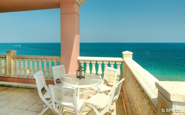 Terrace View at Residence 11E, Tower I, The Palms, 2100 North Ocean Boulevard, Fort Lauderdale, Florida 33305, Luxury Waterfront Condos