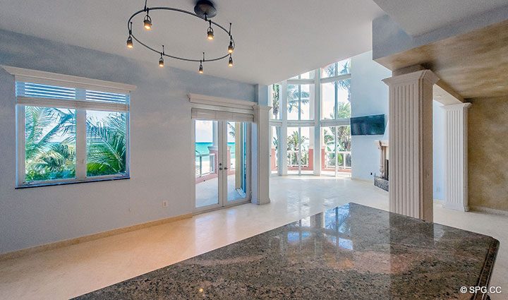 Open Floorplan Design in Oceanfront Villa 7 at The Palms, Luxury Oceanfront Condominiums Fort Lauderdale, Florida 33305