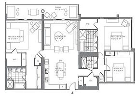 Click to View the 3 Bedroom Model E Floorplan