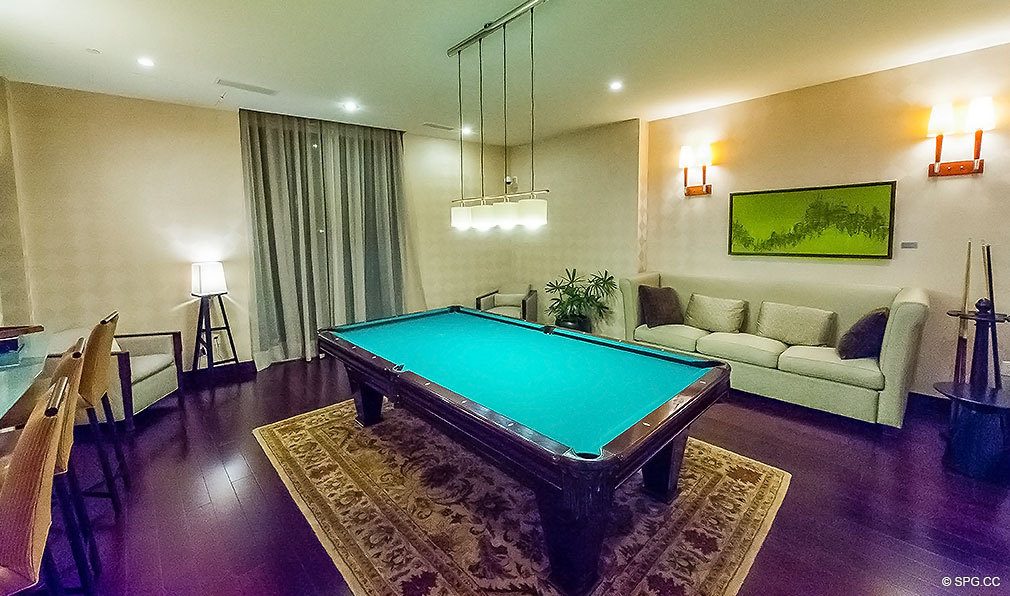Common Area Pool Table at Aquazul, Luxury Oceanfront Condominiums Located at 1600 South Ocean Boulevard, Lauderdale-by-the-Sea, FL 33062
