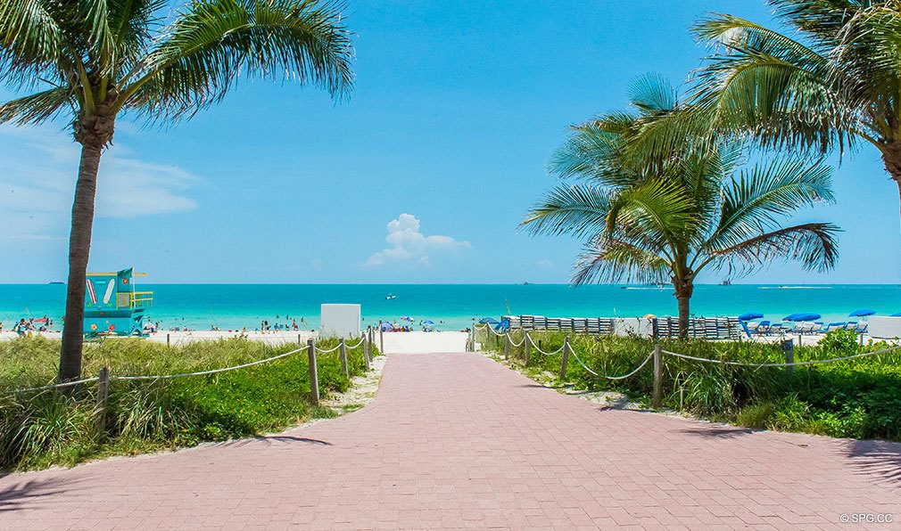 Private Beach at Continuum, Luxury Oceanfront Condos Located at 50-100 South Pointe Dr, Miami Beach, FL 33139