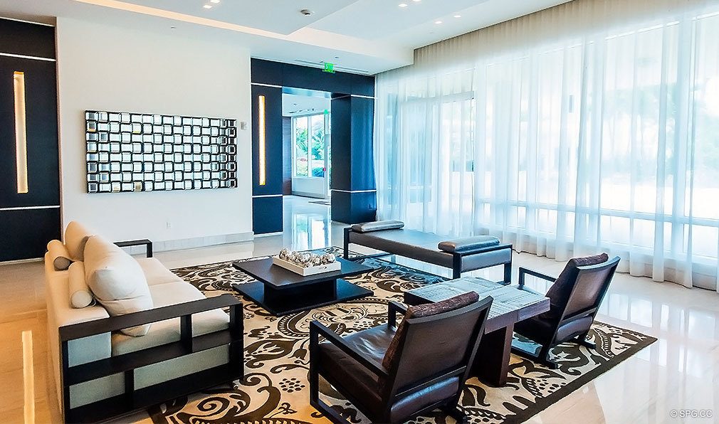 Common Room at Continuum, Luxury Oceanfront Condos Located at 50-100 South Pointe Dr, Miami Beach, FL 33139