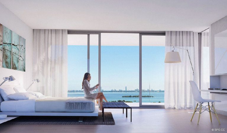 Bedroom at Paraiso Bay, Luxury Waterfront Condominiums Located at 600 NE 31st St, Miami, FL 33137